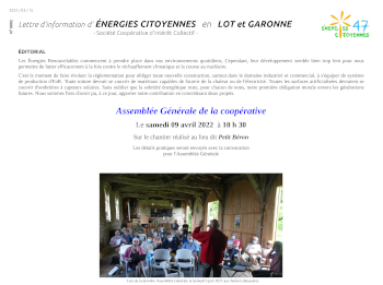 Lettre d'information du 22/03/2024