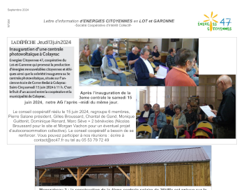 Lettre d'information du 19/09/2024